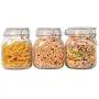 ComSaf Airtight Glass Canister Set of 3 with Lids 34oz Food Storage Jar Square - Storage Container with Clear Preserving Seal Wire Clip Fastening for Kitchen Canning Cereal,Pasta,Sugar,Beans,Spice ComSaf Airtight Glass Canister Set of 3 with Lids 34oz Food Storage Jar Square - Storage Container with Clear Preserving Seal Wire Clip Fastening for Kitchen Canning Cereal,Pasta,Sugar,Beans,Spice