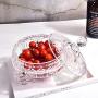 Glass Transparent Candy Jar with Crystal Engraved Food Storage Jar Jewelry Storage Box Dried Fruit Jar for Home Office and Party (Small)