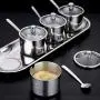 UPKOCH Stainless Steel Seasoning Pot Spice Jar Condiment Storage Container for Restaurant Home Kitchen