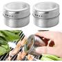 Hemoton 12pcs Magnetic Spice Tin Storage Spice Containers Magnetic Spice Jars Organizer Storage Condiment Container Set,Window Top Lid with Sift or Pour, Magnetic on Refrigerator and Grill