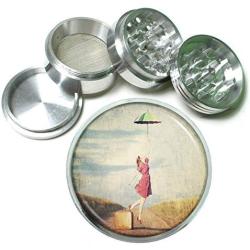 Umbrella Girl Vintage Traveler Aluminum Tobacco Herb Spice Grinder