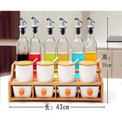 Kitchen Storage Containers Spice Rack, Multifunctional Storage Rack Set,Vinegar Soy Sauce Wine Bottle Spice Glass Spice Jars Kitchen Storage