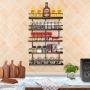 5 Tier Wall Mount Spice Rack Organizer,Pantry Cabinet Door Spice Shelf Storage