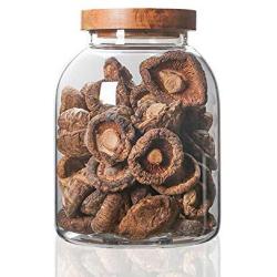 WANGLXST Airtight Glass Bottle Food Storage Jar Heat-Resistant Borosilicate Sealed Cans Dried Fruit Sealed Bottle Wooden Lid Storage Tank, Good Sealing Box, Transparent