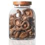 WANGLX ST Glass Bottle Food Storage Jar Heat-Resistant Borosilicate Sealed Cans Dried Fruit Sealed Bottle Wooden Lid Storage Tank, Good Sealing, Transparent