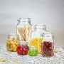 BAKOUSTAR Küchen-Aufbewahrungskanister Set mit 6 Behältern – für Kekse, Haferflocken, Obst, Reis und Gewürze – Zucker- oder Mehlbehälter – Große und kleine luftdichte Gläser für die Vorratskammer