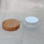 1pcs Round Cosmetic Jar with Bamboo Lid Empty Frosted Glass Cream Container for Face Cream Samples Balms Makeup Emulsion size 100G/3.3oz