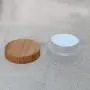 50g/1.7OZ Travel Bottle Empty Cosmetic Container Environmental Bamboo Lid Frosted Glass Bottle Cream Jars Pot with Inner Liner 1pc