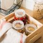 Sealed jar glass Transparent Moisture proof Household Glass bottle storage jar Storage tank Storage bottle Multiple sizes (Size : H)