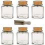 Viva housewares Spice jar Made of Glass with Cork Stopper, usable as Glass Jars and Storage tins for Spices, Salt, etc, Glass, 200 ml