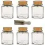 Viva housewares Spice jar Made of Glass with Cork Stopper, usable as Glass Jars and Storage tins for Spices, Salt, etc, Glass, 200 ml