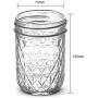 Wide Mouth Mason Jar Lids, Mason Jar Drinking Glasses With Diamond-Shaped Texture 16 OZ, Set of 2 Mason Jar Cups with Lids and Straws, for Jam, Juices, Honey, Cocktail, DIY Magnetic Spice Jars