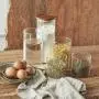 Ensembles de bocaux en verre Essos avec couvercles en bois (4) de 32oz Contenants de stockage étanches et empilables pour la cuisine. Les bocaux peuvent contenir des aliments, des biscuits. Ensembles de bocaux en verre Essos avec couvercles en bois (4) de 32oz Contenants de stockage étanches et empilables pour la cuisine. Les bocaux peuvent contenir des aliments, des biscuits.