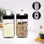 Kitchen Food Storage Jar Airtight Food Storage Kitchen Glass Jar Moisture-Proof Home Multi-Purpose Jam Bottle Cruet Solid Dressing Bottles 2 Sets