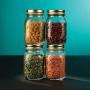 Glass Jars - 12 Pack (17 Ounce) with Airtight Lid for Canning Fermenting Preserving Storing Clear