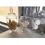 Glass Candy Jars with Lids Clear Glass Apothecary Jars - Set of 3 - Wedding Candy Buffet Containers (Small, Clear)