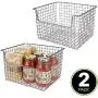 Panier de Rangement Métallique Cuisine mDesign – Design à Grilles Rustiques avec Face Ouverte pour Placards, Tiroirs, Étagères – Convient aux Pommes de Terre, Oignons, Fruits – 12 Pouces de Largeur, 2 Pièces – Gris Anthracite Panier de Rangement Métallique Cuisine mDesign – Design à Grilles Rustiques avec Face Ouverte pour Placards, Tiroirs, Étagères – Convient aux Pommes de Terre, Oignons, Fruits – 12 Pouces de Largeur, 2 Pièces – Gris Anthracite