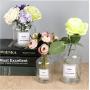 Scandinavian Minimalist Chic Glass Storage Jars Modern Elegance Desk Storage Bottle Organizer Superior Gray Flower Container,2