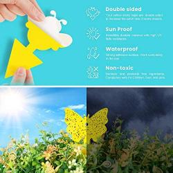 NiHome 48-Pack Sticky Plant Bug Trap Indoor Outdoor Yellow Flying Insect Killer Glue Pest Control Fungus Gnat Fruit Fly Catcher Nontoxic Pesticide-Free Odorless Home Garden Plant Protection Attom