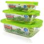 Kitchen Food Storage Jar Airtight Food Storage Crisper Lunch Box Microwave Oven Applicable 3 Sets Of Storage Box moisture-proof multi-purpose