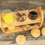 Home Storage Shelf Glass Food Storage Canisters Sealing Bamboo Cover Glass Jars Set Biscuits Candies Spices Cereals Container Log color