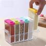 DUDDP Storage Spice lar set Spice Jar Seasoning Box 6Pcs/Set Kitchen Spice Storage Bottle Jars Transparent Salt Pepper Cumin Powder Box Tool