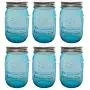 Bouteilles en verre Sunshine Mason Co. Blue Vintage, Bouchon Argenté, Format Régulier (6 Pièces) Bouteilles en verre Sunshine Mason Co. Blue Vintage, Bouchon Argenté, Format Régulier (6 Pièces)