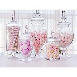 Transparent Candy Jar Wedding Party Table Decoration Dessert Storage Bottles Candy Storage Cans Lead Free Glass Tanks Covered,F