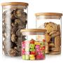 Transparent Glass Storage Bottles Grains Spice Tea Leaf Coffee Beans Candy Food Jars Kitchen Containers Jars Bottle Organization,950Ml