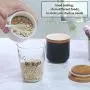 Bocal de Conservation Alimentaire 77L, (Lot de 2) Bocal en Céramique avec Sac de Rangement et Couvercle en Bois, 180 ml (6.08 fl oz), Canister Airtight Portable pour Café, Noix, Thé et Plus (Blanc et Noir) Bocal de Conservation Alimentaire 77L, (Lot de 2) Bocal en Céramique avec Sac de Rangement et Couvercle en Bois, 180 ml (6.08 fl oz), Canister Airtight Portable pour Café, Noix, Thé et Plus (Blanc et Noir)
