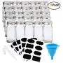 Brajttt 25 Pieces of French Square Glass Spice Bottles 4oz Spice Jars with Sliver Plastic Lids, and Labels Brajttt 25 Pieces of French Square Glass Spice Bottles 4oz Spice Jars with Sliver Plastic Lids, and Labels