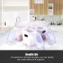ME.FAN Food Storage Containers [Set of 6] Airtight Storage Keeper 3.6L(121.8oz)-1.6L(54.1oz) with 24 FREE Chalkboard labels Ideal for Sugar, Flour, Baking Supplies - Clear Plastic with Blue Lids