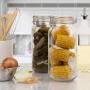 S/3 Glass Jars Holds 68 OZ With Stainless Steel Lock
