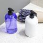 Baire Bottles - 16 oz Clear Plastic Refillable Bottles with Black Pumps - Organize Soap, Shampoo and Lotion with Clean, Clear Look - PET, Lightweight, BPA Free - 6 Pack, including 6 Floral Labels