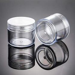 20 Pieces Round Pot Jars Plastic Cosmetic Containers Set with Lid for Liquid Creams Sample, 20 ml/ 0.7 oz (Clear Lid)