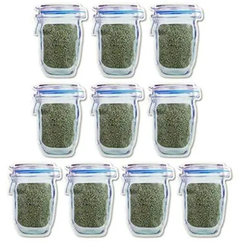 Glasbehälter Ziplock-Beutel wiederverwendbar Groß X-Large Snack-Beutel, Essensbehälter, Wasserdichte Essensaufbewahrungsbeutel (10 Stück)