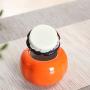 Lanburch Chinese/Japanese Style Glazed Ceramic Tea Storage Tins for Loose Tea Creative Persimmon Porcelain Tea Storage Chests Spice Jar Orange