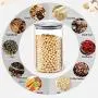 WANGLXST Food Storage Container, Storage Jar, Durable Stainless Steel lid for Keeping Food Dry Fresh, Airtight, for Candy, Snack, Cereal, Flour