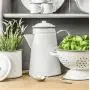 Boîte de rangement en émail Kitchencraft Living Nostalgia, 12 x 16cm - Blanc/Gris Boîte de rangement en émail Kitchencraft Living Nostalgia, 12 x 16cm - Blanc/Gris