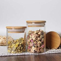 Food Storage Bottles Glass Jar Sealed Cans with Cover Large Capacity Cereals Candy Jars Tea Box,6.5X10Cm 1 Piece