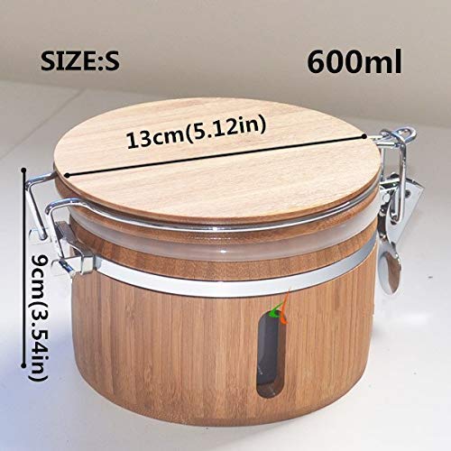 | Storage Bottles & Jars | Kitchen Storage jars For Bulk Products Container With Lid Organizer Easy Lock Case Airtight Cans Receive Spice box wooden | by HUDITOOLS | 1 PCs