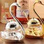 TNKML (Golden) Glass Seasoning Jar Seasoning Container Seasoning Glass Jar Pepper Coffee Storage Tank Swan Rack Spice Container