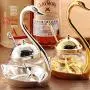 TNKML (Golden) Glass Seasoning Jar Seasoning Container Seasoning Glass Jar Pepper Coffee Storage Tank Swan Rack Spice Container