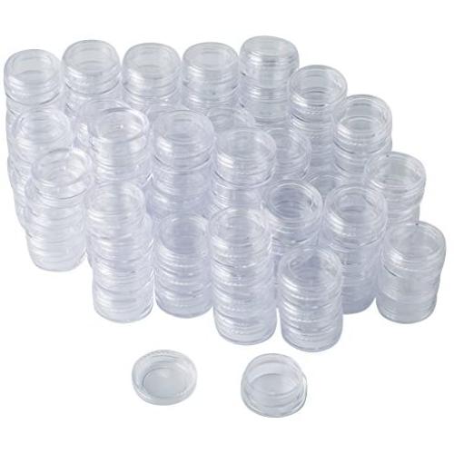 Bekith 108 set Clear Empty 3 Gram/ 3ML Plastic Pot Jars, Cosmetic Containers With Lids