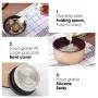 Insulated Stainless Steel Food Jar Lunch Box Thermos Food Storage Container with Lunch Bag and Portable Folding Spoon 350 ml (Grey)