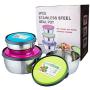Set of 3 Stainless Steel Food Storage Bowl Leak-Proof Lunch Container with Dust-Proof Lids for Travel Hiking Camping Picnics Food Jar