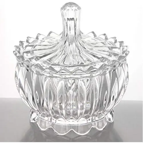 Neuer 2018 Kristallschloss-Design Glasbehälter mit Deckel, Süßigkeitenbehälter, Box