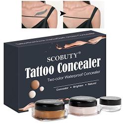 Tattoo Concealer,Waterproof Concealer,Scar Concealer,Concealer Cream,Two Colors Cover Up Make up Concealer Set to brighten skin colour