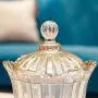 WD European Ornament Crystal Glass Transparent Storage Jar Candy Jar With Cover Small Ornaments