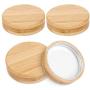 Mason Jar Lids, CNVOILA 4 Bamboo Regular Mouth Mason Jar Lids, Mason Jar Screw Top Lids for Storage Jar, Canning Jar